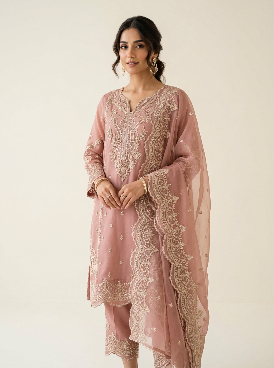 Luxury Festive Wear Organza Shalwar Qameez